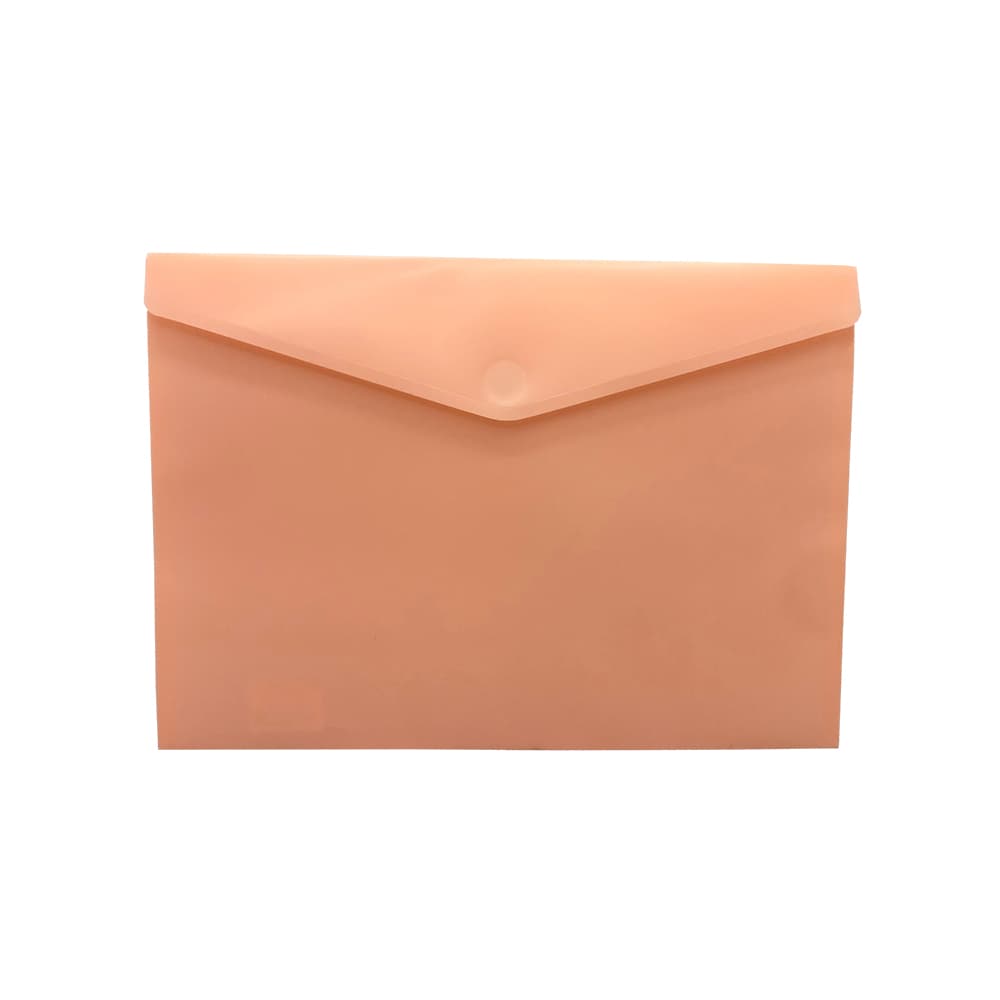 Bolsa Envelope A4 Fecho Velcro Salmão Mate Pastel