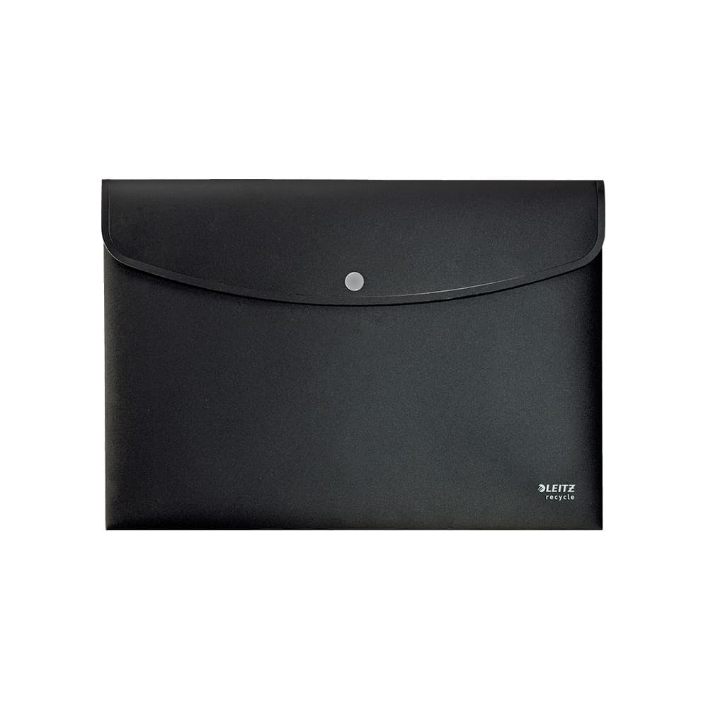 Bolsa Envelope A4 Fecho Botão Recycle Preto