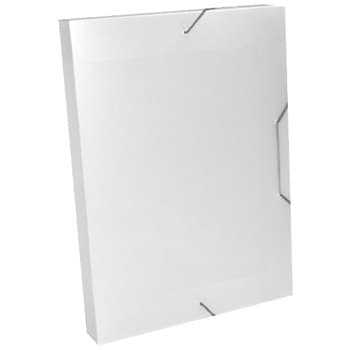 Pasta Plástico c/Elásticos A3 3 Abas L30 Branco Translúcido