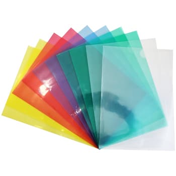 Bolsa Plástico em L A4 90mic Cores Sortido 10un