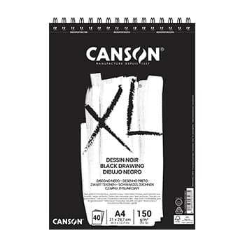 Bloco Espiralado Canson XL Dessin Noir A4 150g 40Fls