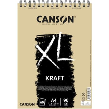 Bloco Espiralado Canson XL Kraft A4 90g 60Fls