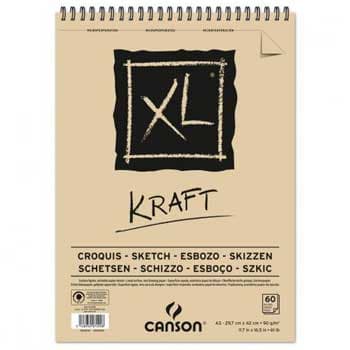 Bloco Espiralado Canson XL Kraft A3 90g 60Fls