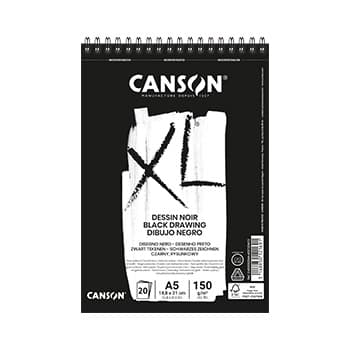 Bloco Espiralado Canson XL Dessin Noir A5 150g 20Fls