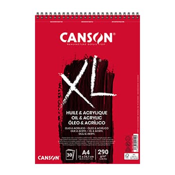 Bloco Espiralado Canson XL Óleo e Acrílico A4 290g 30Fls