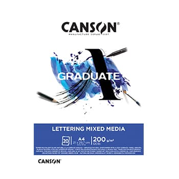 Bloco Canson Graduate Lettering Mixed Media A4 200g 20Fls