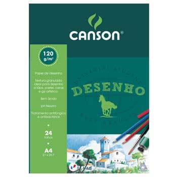 Bloco Desenho A4 120g Colado Canson 25Fls