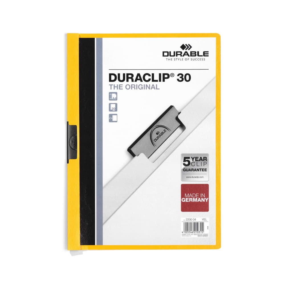 Classificador Clip Lateral Durable 2200 Amarelo