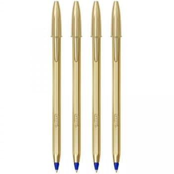 Esferográfica BIC Edição Especial Azul 1mm Dourado 4un