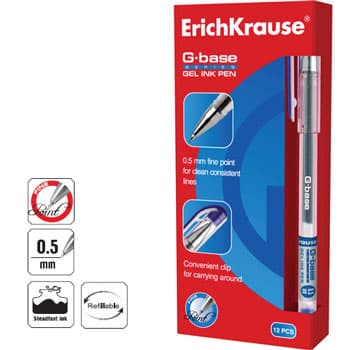 Esferográfica Gel EK G-Base Azul 12un