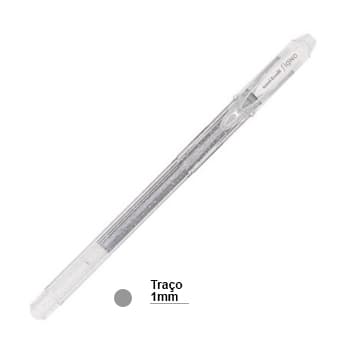 Esferográfica Gel Uni Signo Sparkling UM120SP Prata 1mm 1un