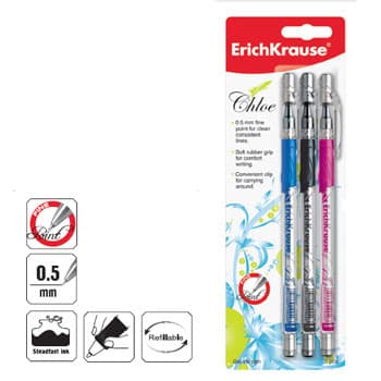 Esferográfica Gel EK Chloe 3 Cores 0,5mm 3un