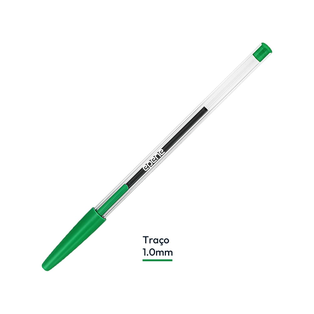 Esferográfica Epene EP01-0108 Ball Point Verde 1mm 1un