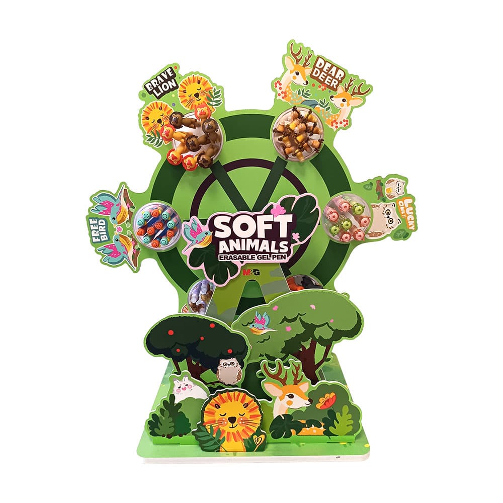 Esferográfica Gel Animals Apagável Expositor Rotativo 216un