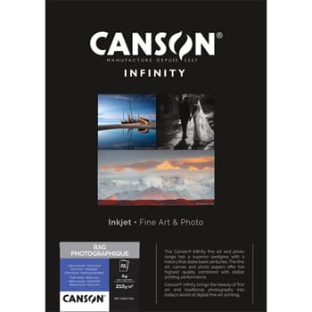 Papel A4 210g Canson Infinity Rag Photograph 100% 10Fls