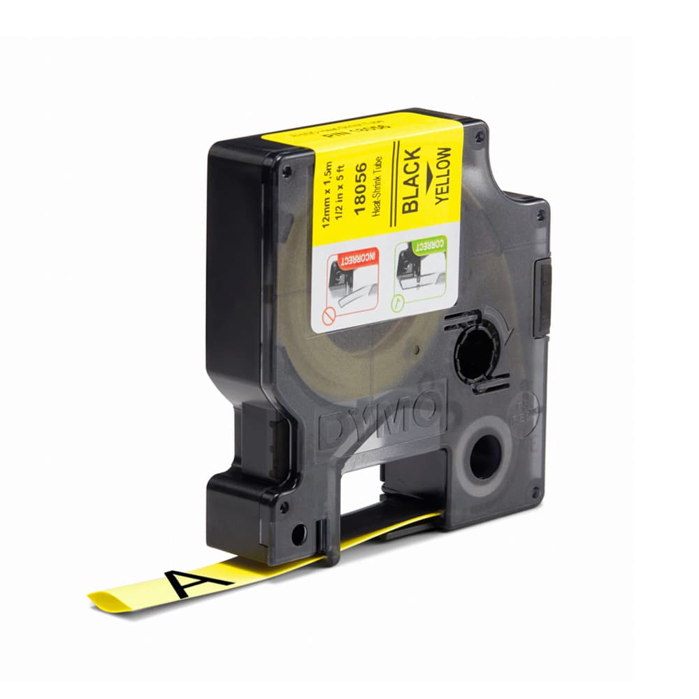 Fita Tubo Termo Retrátil 12mmx1,5m Preto/Amarelo Rhino