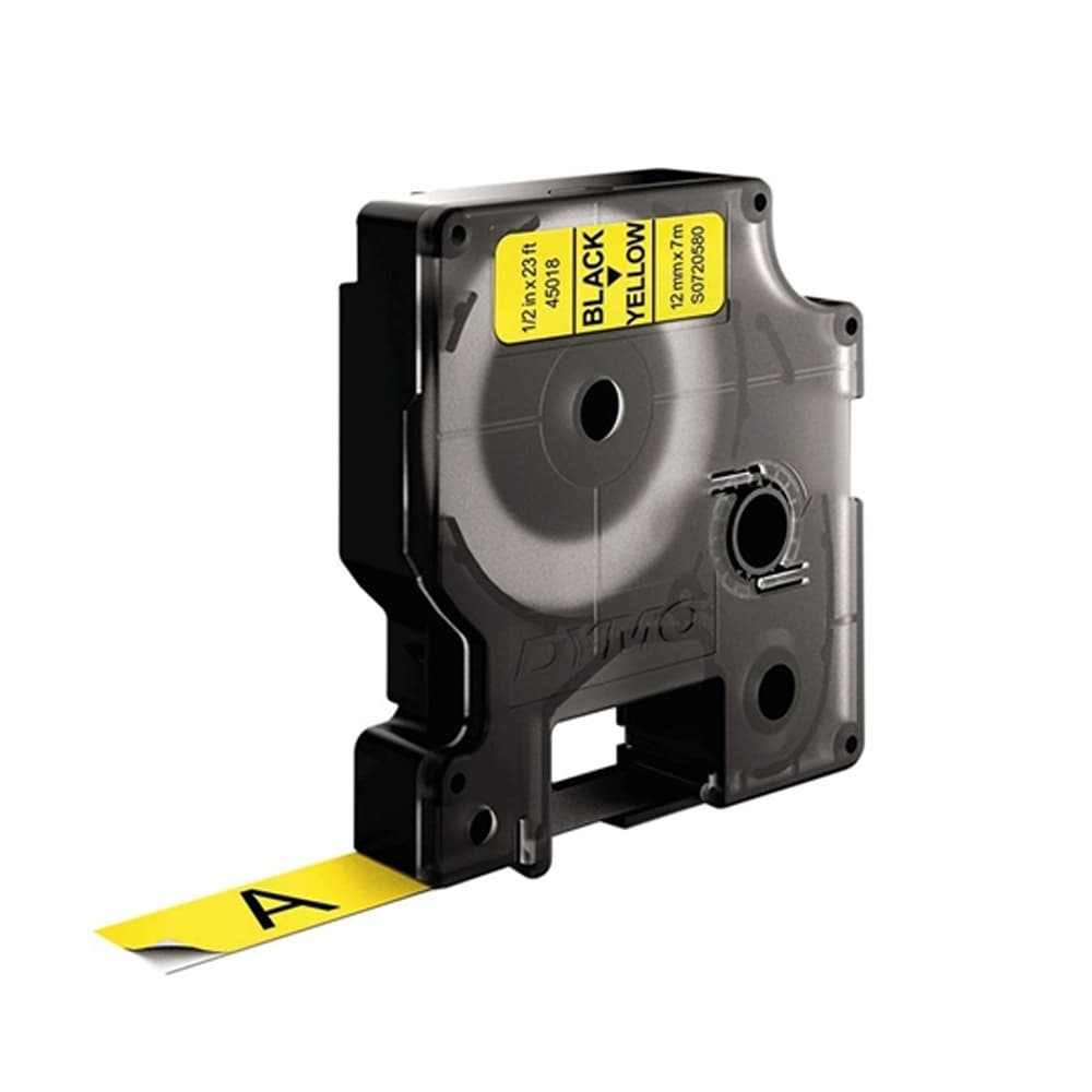 Fita 12mmx7m Preto/Amarelo Vinil 45018