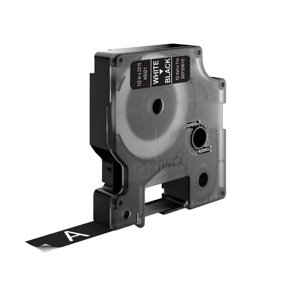 Fita 12mmx7m Branco/Preto Vinil 45021