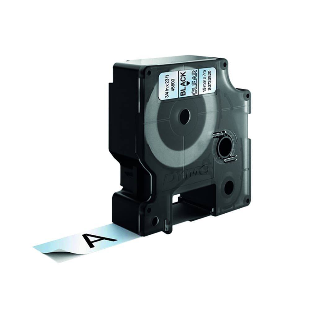 Fita 19mmx7m Preto/Transparente Poliéster 45800