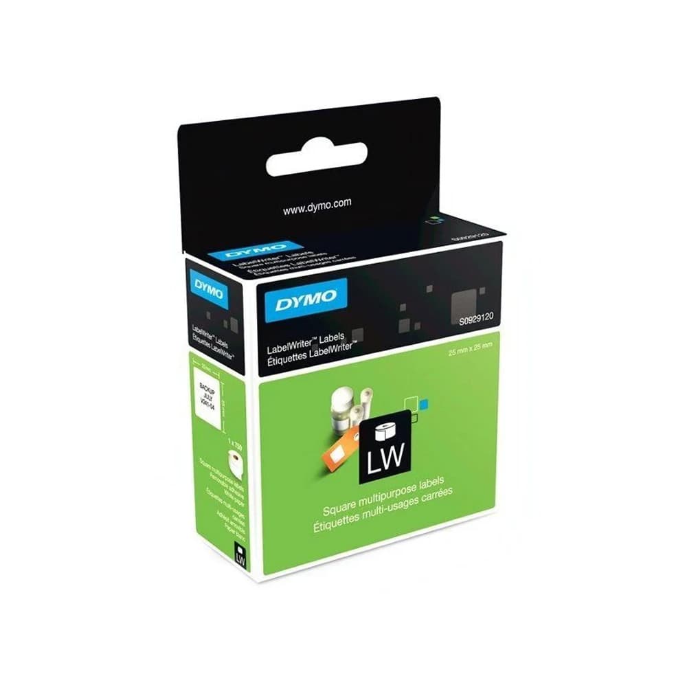 Etiquetas 25mmx25mm Quadrada Removível  Dymo 1 Rolo