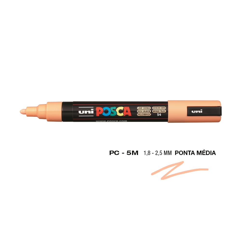Marcador Uniball Posca PC-5M 1,8mm Laranja Claro (54) 1un