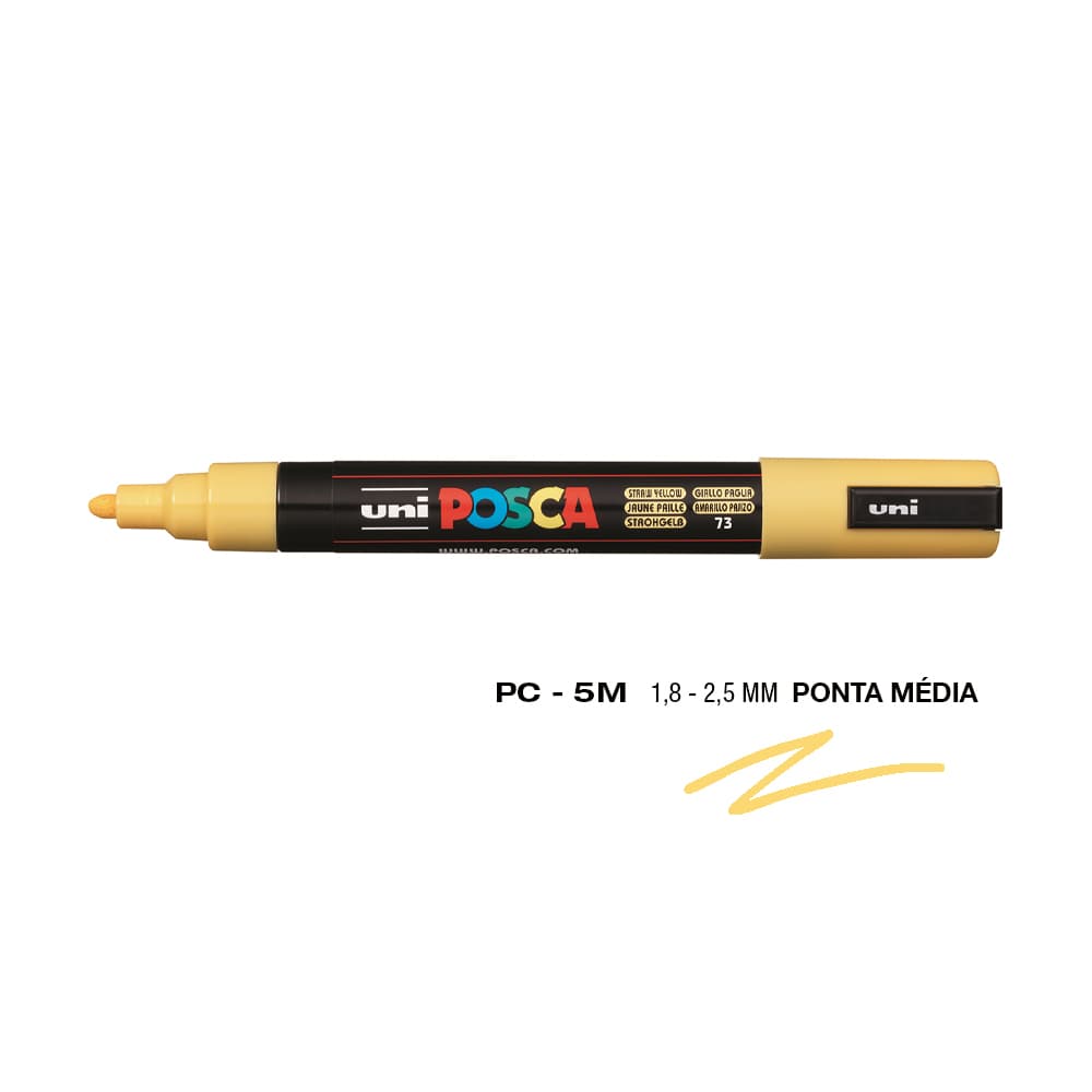 Marcador Uniball Posca PC-5M 1,8mm Amarelo Palha (73) 1un