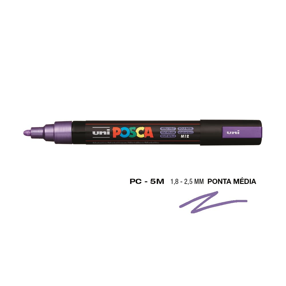 Marcador Uniball Posca PC-5M 1,8mm Violeta Metálico 1un