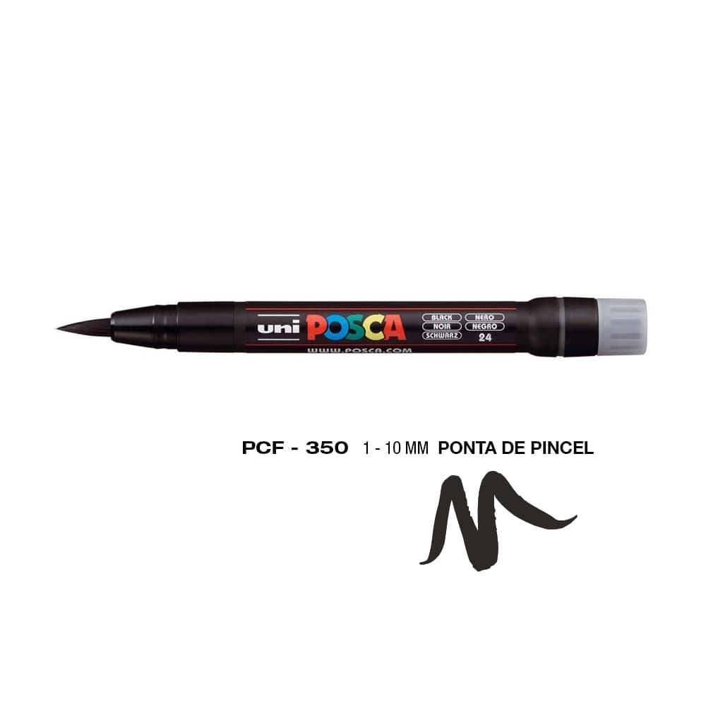 Marcador Uniball Posca PCF-350 1-10mm Preto (24) 1un