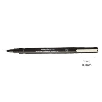 Marcador Fino Uniball Calibrado PIN 0,3mm Preto 1un