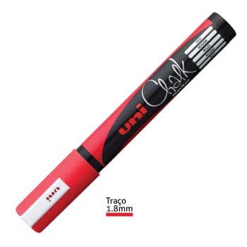 Marcador Giz UNI PWE-5M 1,8-2,5mm Vermelho 1un
