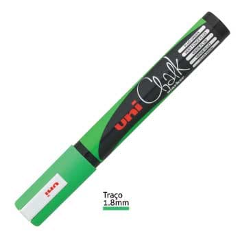 Marcador Giz UNI PWE-5M 1,8-2,5mm Verde Fluorescente 1un