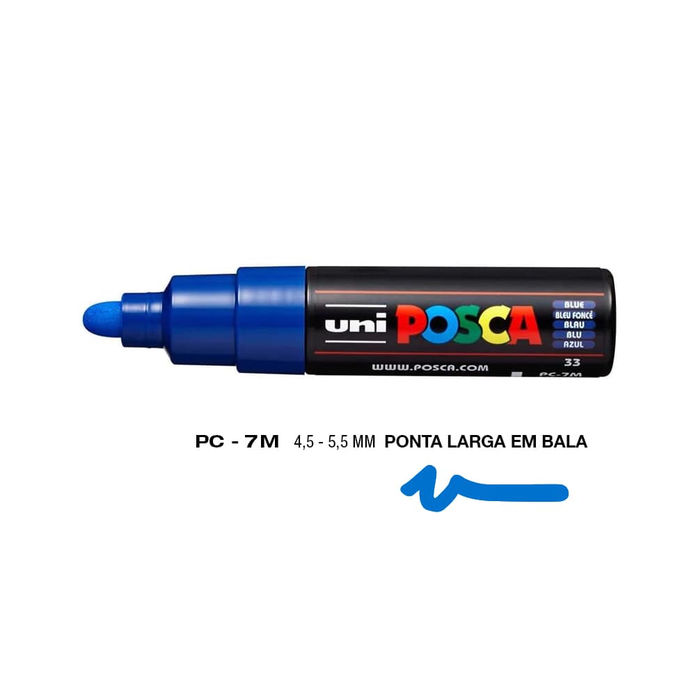 Marcador Uniball Posca PC-7M 4,5mm Azul (33) 1un