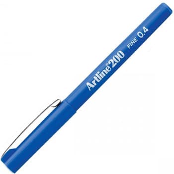 Marcador Fino Artline 200 0,4mm Azul 12un