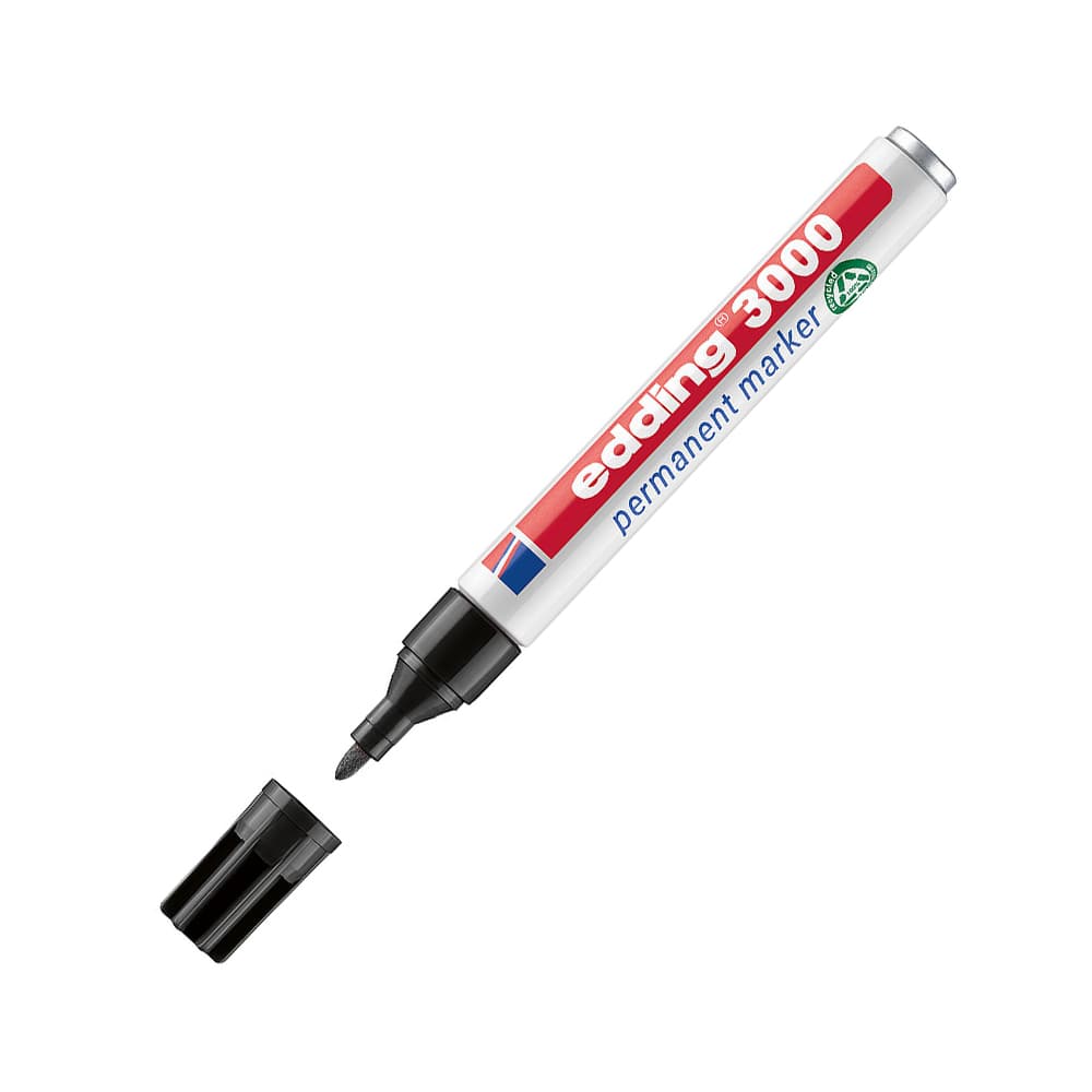 Marcador Permanente Grosso Edding 3000 1,5-3mm Preto 1un