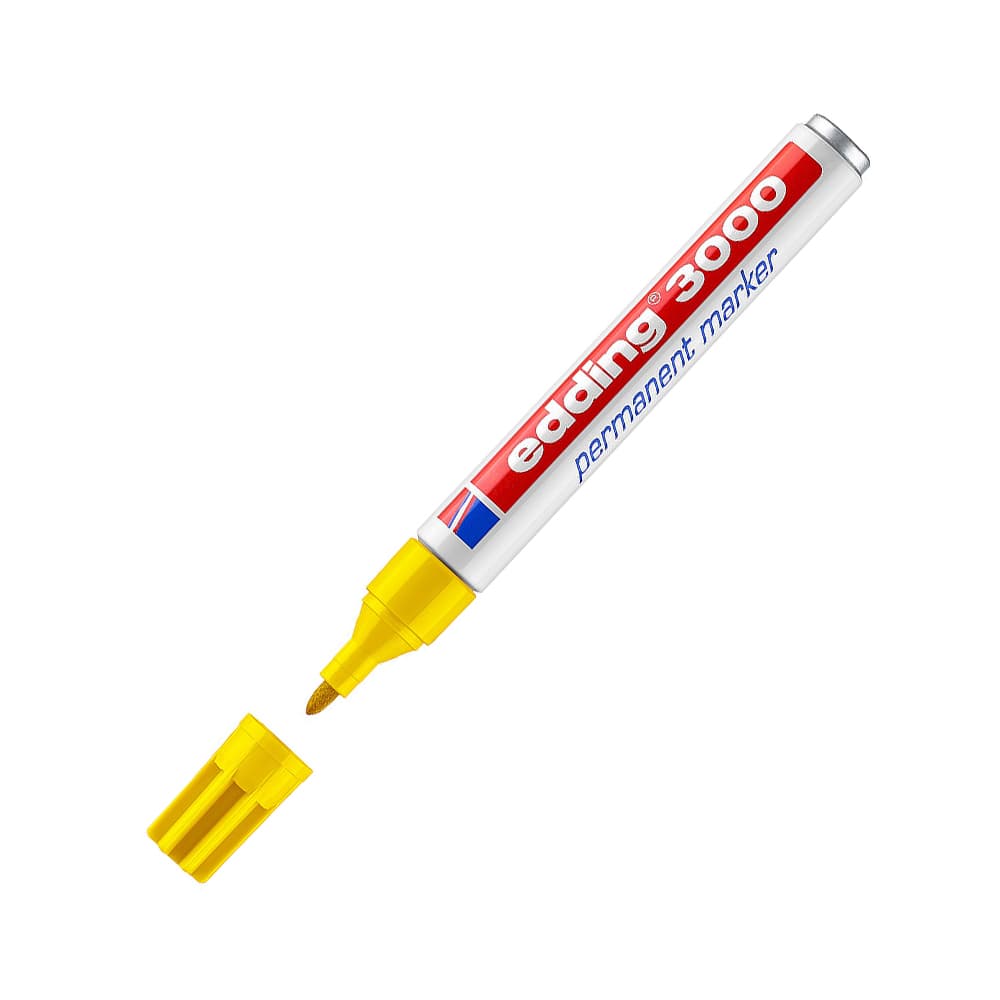 Marcador Permanente Grosso Edding 3000 Amarelo 1,5-3mm 1un