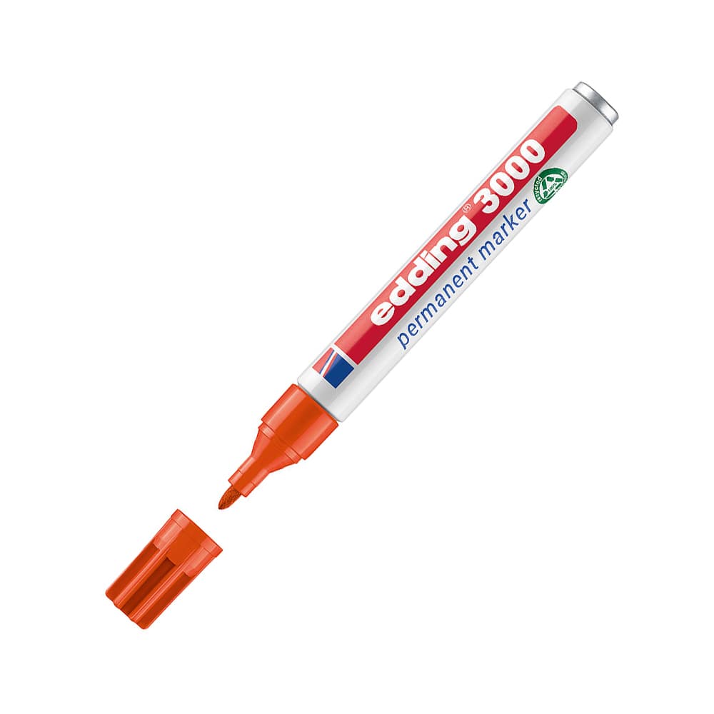 Marcador Permanente Grosso Edding 3000 1,5-3mm Laranja 1un