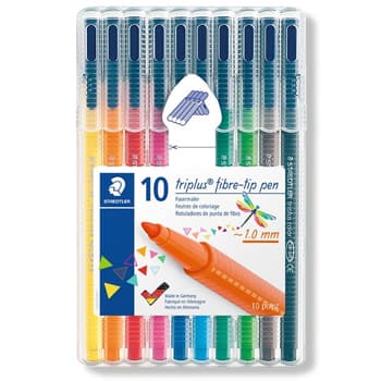 Marcador Feltro 010un Staedtler Triplus 323 Estojo Box