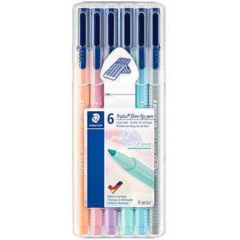 Marcador Feltro  06un Staedtler Triplus 323 Estojo Box Paste