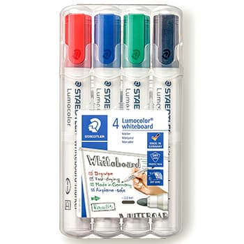 Marcador Quadros Brancos Lumocolor 351 WP 2mm 4 Cores 4un