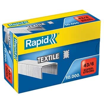 Agrafos 43/6 Textil Rapid Cx10000un