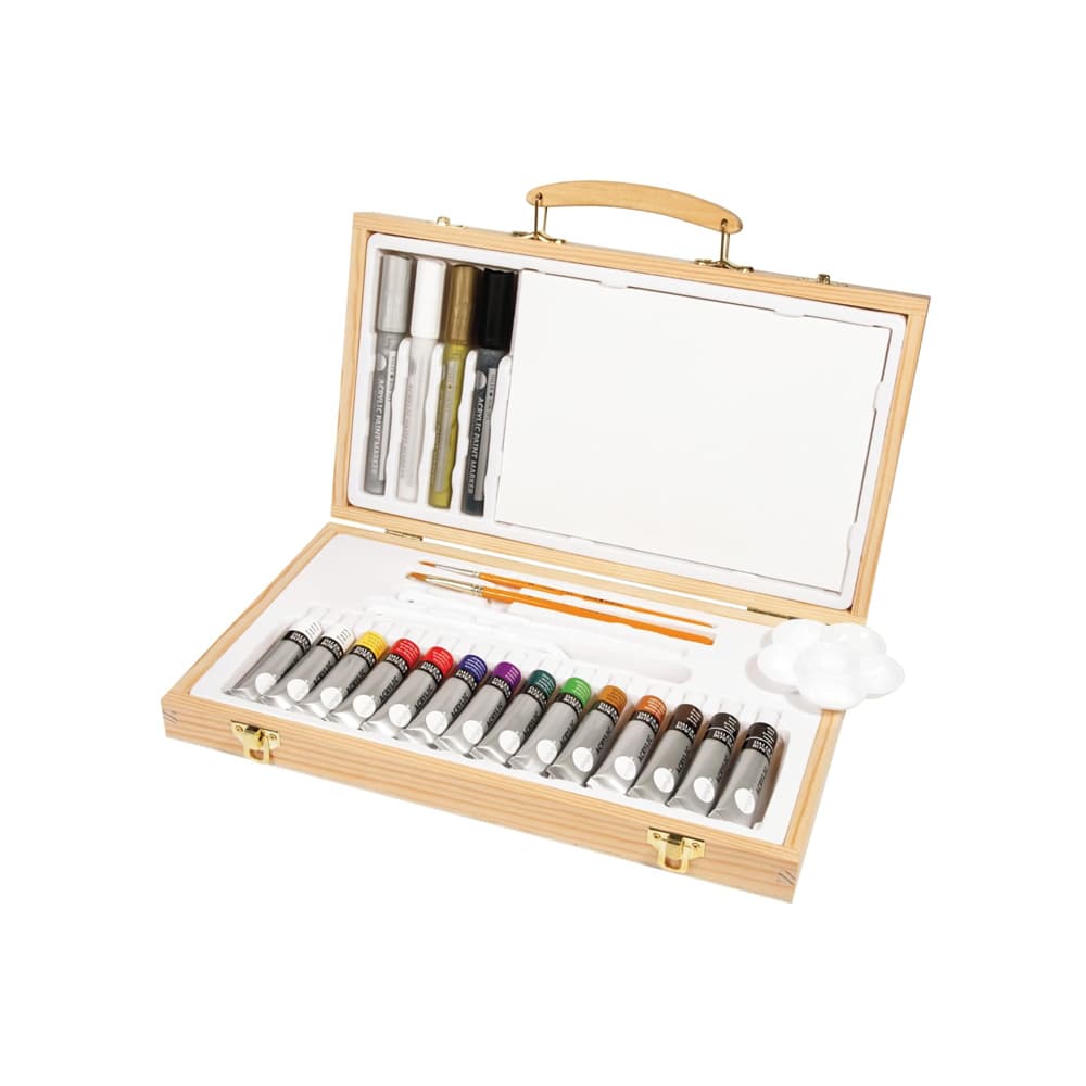 Conjunto Simply Set Acrílico Caixa de Madeira 26 Peças