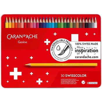 Lápis Cor Aguarelável 30un Cx Metal Caran DAche Swisscolor