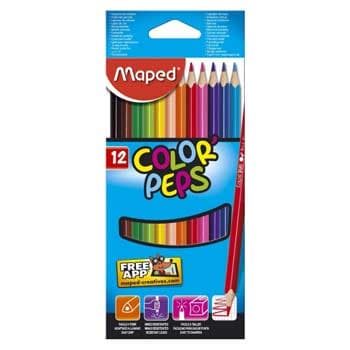 Lápis Cor 12un Cx Cartão Maped Peps Long 20cm