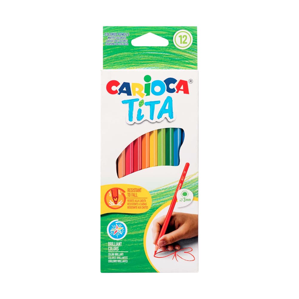 Lápis Cor 12un Cx Cartão Carioca Tita 18cm