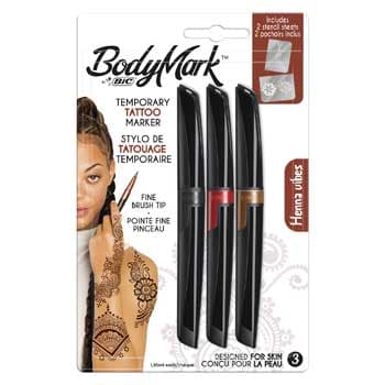 Marcador Tatuagens Temporárias BIC Henna Vibes 3 Cores