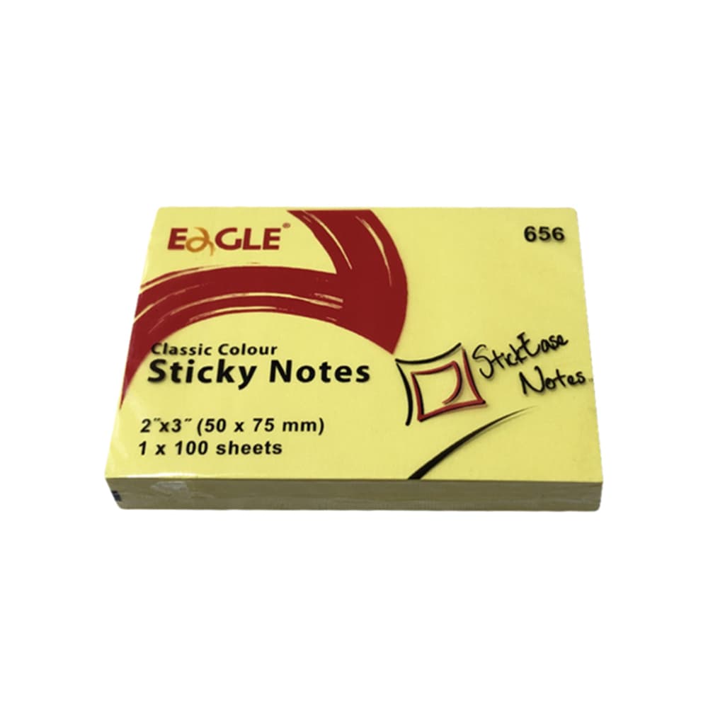 Bloco Notas Aderentes 050x075mm Eagle Amarelo 100 Folhas 1un