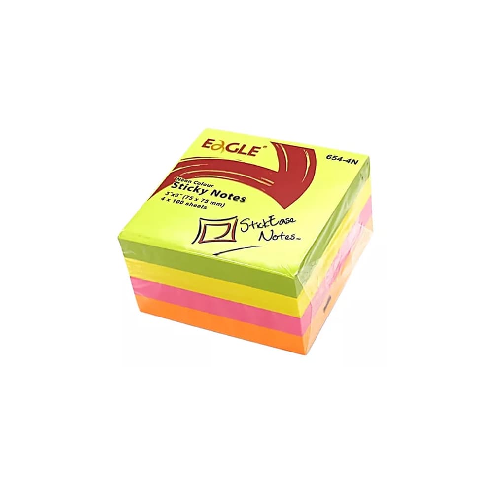 Bloco Notas Aderentes 075x075mm Eagle Neon Cubo 400 Folhas