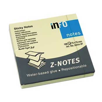 Bloco Notas Aderentes 075x075mm Amarelo Zig-Zag 100 Folhas