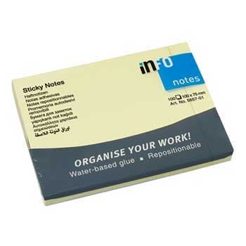 Bloco Notas Aderentes 100x075mm Amarelo 100 Folhas