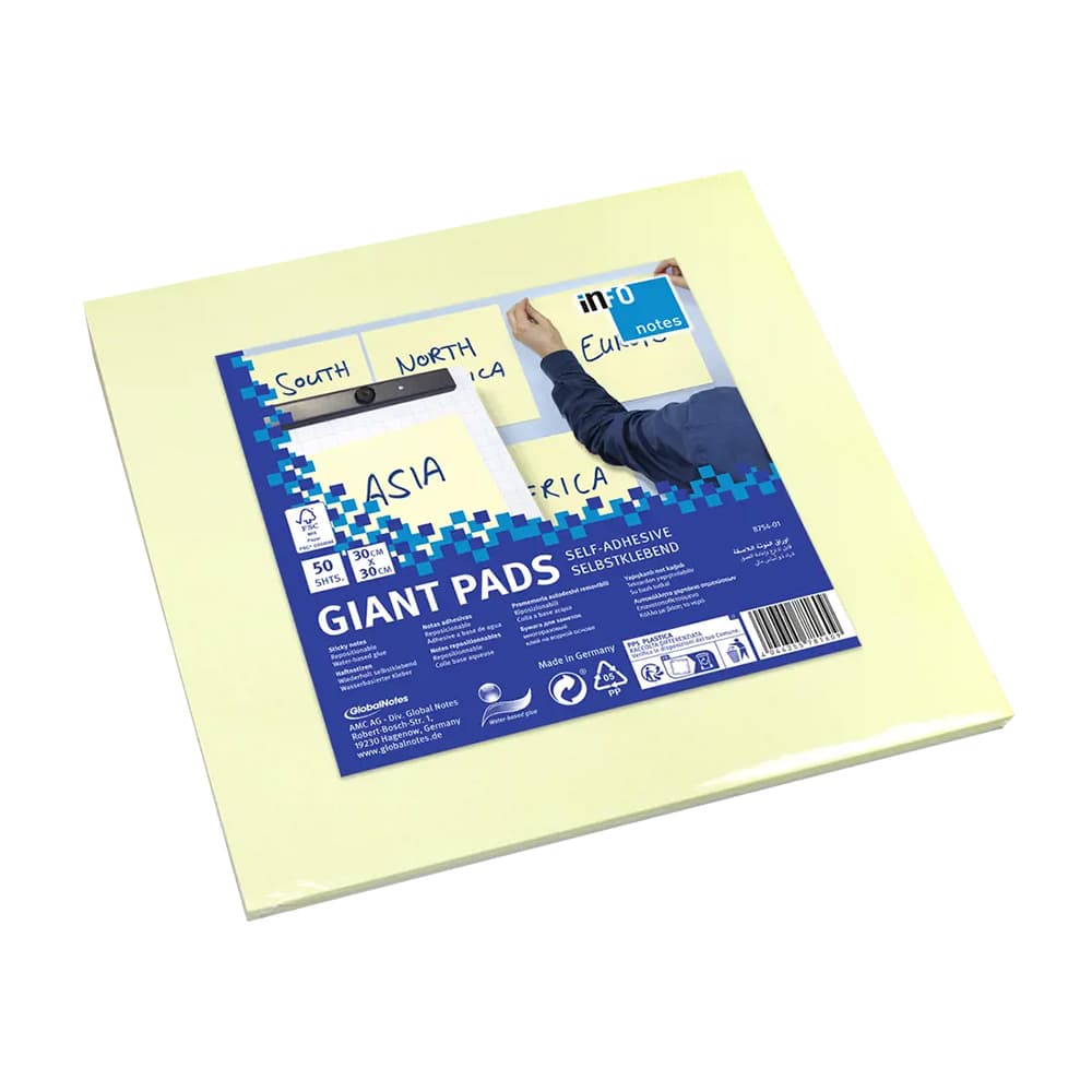 Bloco Notas Aderentes 300x300mm Amarelo 50Fls